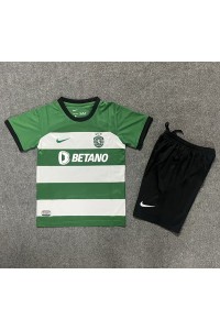 Sporting CP Babyklær Hjemme Fotballdrakt til barn 2023-24 Korte ermer (+ Korte bukser)